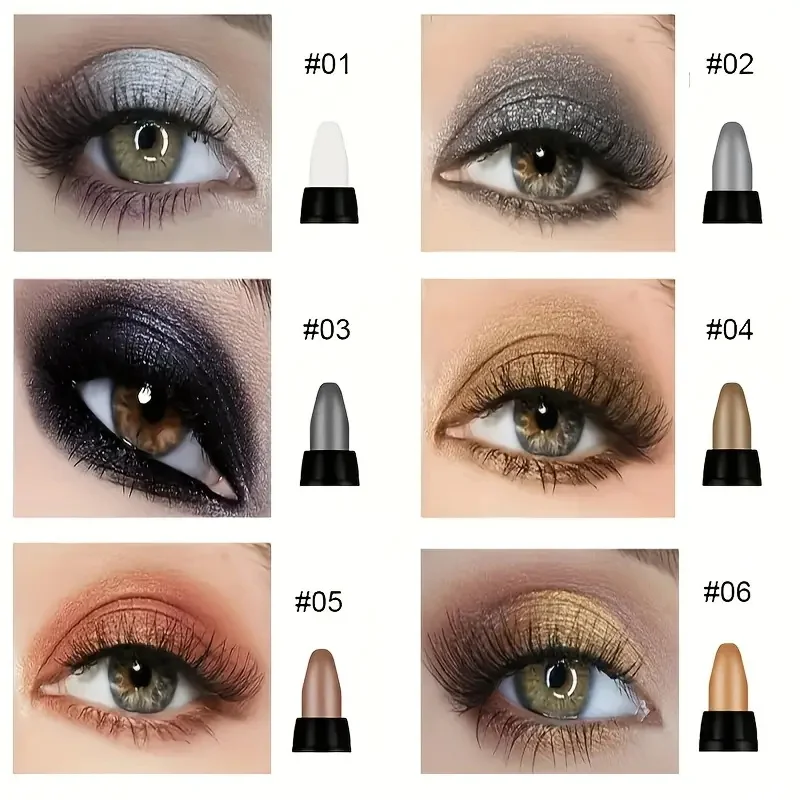 12 colores/juego de barra de brillo, resaltador de perlas, barra de sombra de ojos con brillo, barra de sombra de ojos multicolor atrevida impermeable mate