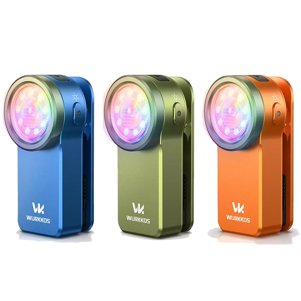 Wurkkos HD03 Clip Light 680LM USB C Rechargeable Pocket Flashlight Mini Spotlight/Flooglight Portable EDC RGB Torch with Magnet