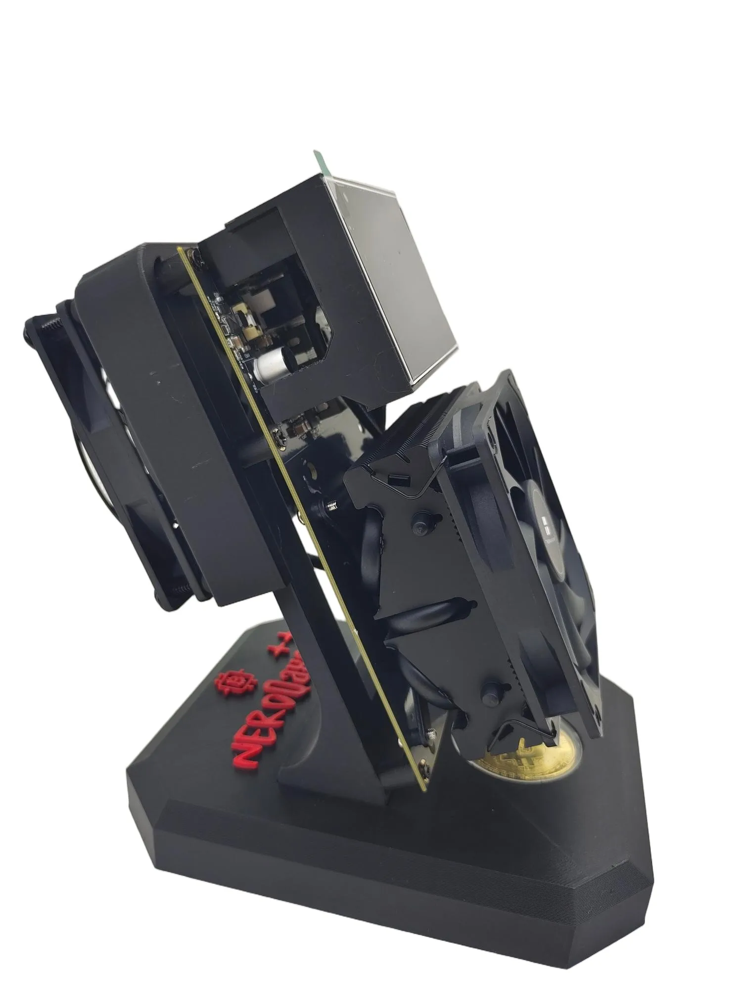 NerdQAXE++ 4.8T Overclocked Version Dual-Fan NerdQAXE++ Rev6.1 6T Solo Lotto Machine with SHA256 Algorithm and 4XBM1370 80W