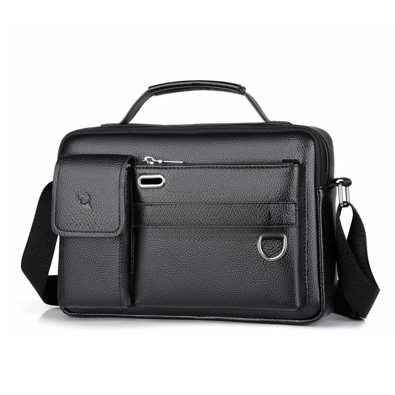 Marka Męska torba na ramię Pu Leather Business Messenger Bag for Man 2022 New Vintage Small Male Crossbody Bags Designer Handbags 가방 — zdjęcie 2