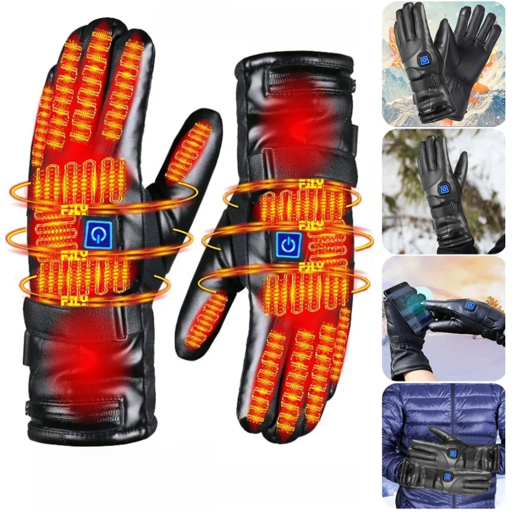 AliExpress Touchscreen Heated Gloves 3 Temperature Levels Waterproof Electric Winter Gloves Hand Warmer for Outdoor Motorcycle Ski Cycling