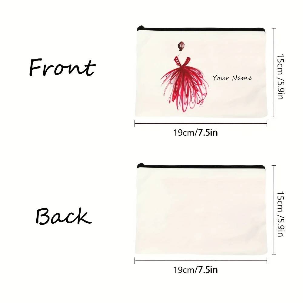 Custom Red Bow Ballet Dancer Cosmetic Pouch Large Foldable Lightweight Bag Travel Party Shopping Gift For Women