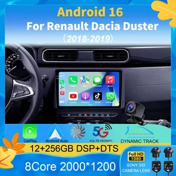 For Renault Dacia Duster 2018 2019 ARKANA 2019 Android 16 Car Radio Video Multimedia Player Monitor Navigation GPS Head Unit