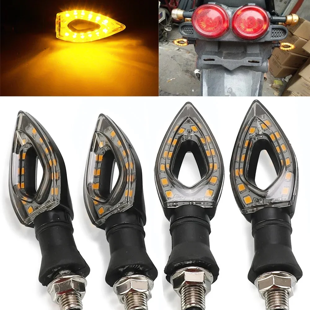 AliExpress Motorcycle LED Turn Signals Flashers Lights Heart Shape Amber Indicator Blinker Lamp For Focus ATV Honda Suzuki Dirt Pit Bike