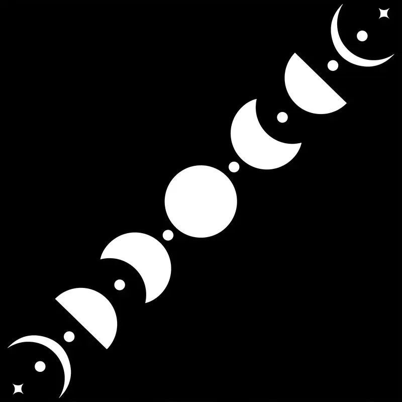 50CM Car Sticker Moon Phase Line Row Stars Rear Glass Mystery Witch Stickers Windshield Banner Decoration Vinyl Decals