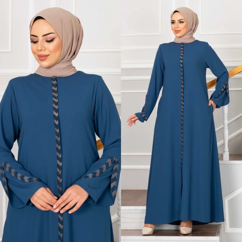 

Stone Ferace Dress Women Abaya Turkey Turkish Muslim clothing fashion hijab kaftan Islam Dubai 2023 casual long jilbab