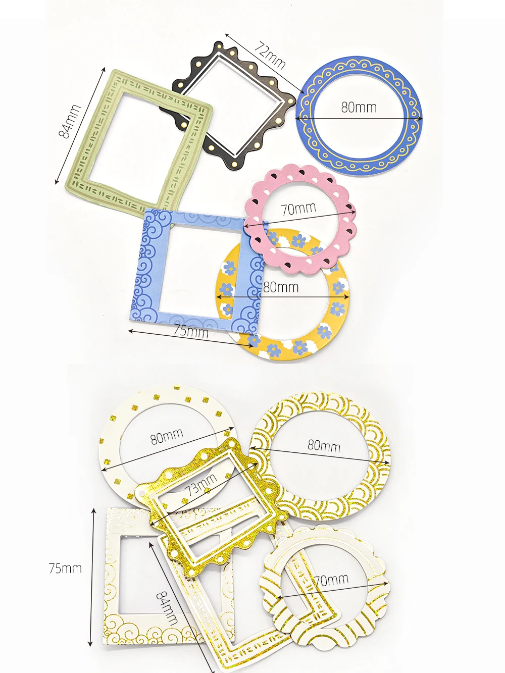 Kreatives Pfad-Muster Hohlschablonen-Aufkleber DIY Bastelset für Planer, Journaling, Kartenherstellung, Scrapbooking, Deko-Aufkleber-Rahmen – Detail 2