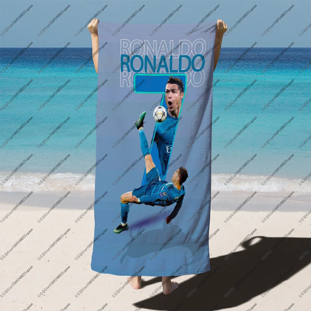 Football Star Ronaldo Beach Towel Swimming Bath Outdoor Lover Quick-Dry Gift Pool Travel Vacation Soft Camping Soccer Sports Hot