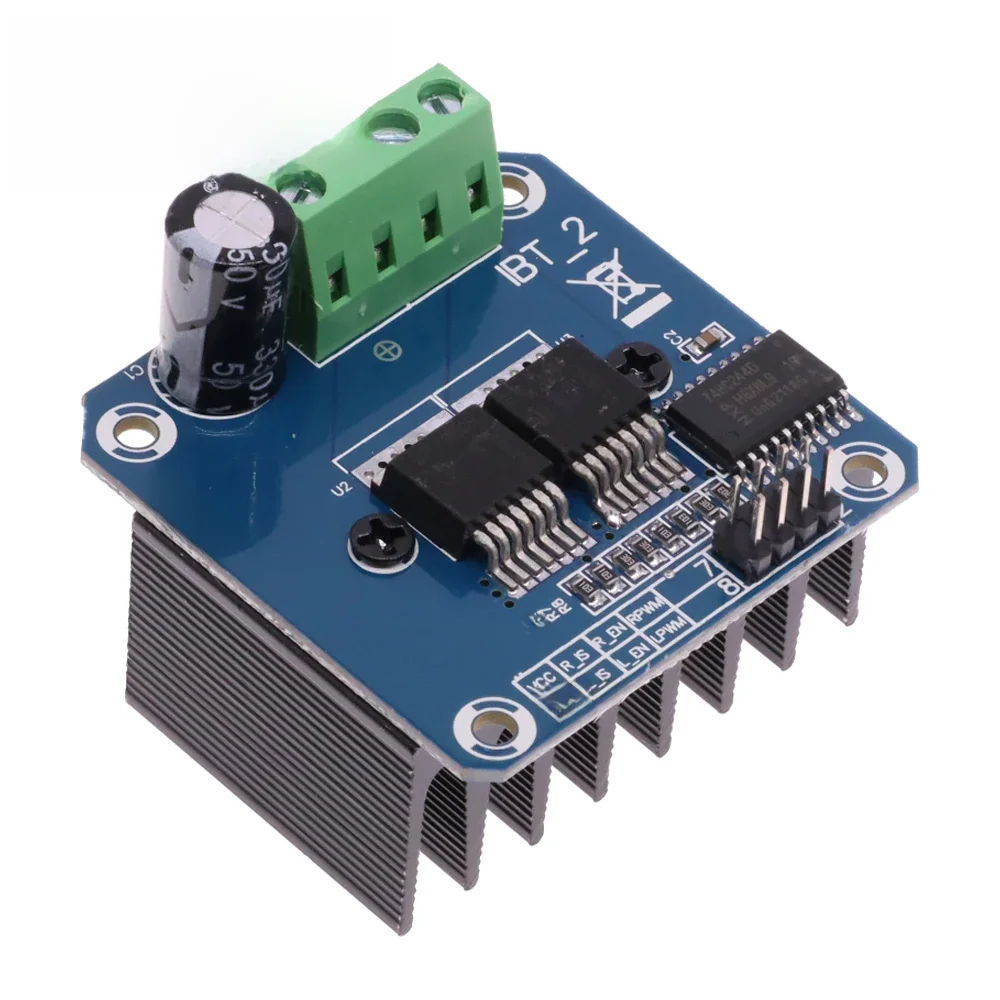 Podwójny BTS7960 B BTS7960B DC 43A moduł sterownika silnika krokowego h-bridge moduł PWM do inteligentnego samochodu Arduino — zdjęcie 2