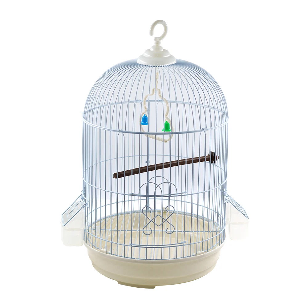 SMELL & SMILE Bird Cage Accessory Cage comederos Swing Stand Stick 30x48cm Round Bird Cage with Hanging Hook Outdoor Hanging Bird Cages Indoor