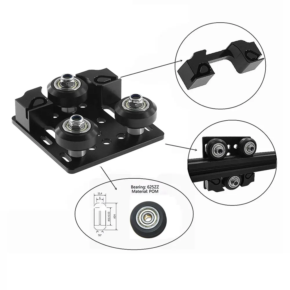 

V-слот опорная пластина 2020 X-Axis Y-Axis алюминиевый профиль ползунок пластина с пряжкой шкив для Tevo Tarantula Tronxy X3 3D печать