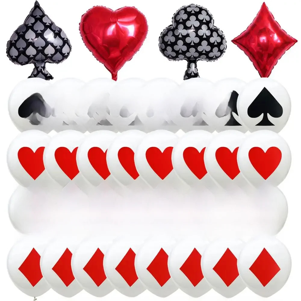 2/12PC 12/18 pouces Poker Casino ballon en Latex ballons en aluminium mariage fête de noël bébé douche anniversaire décoration