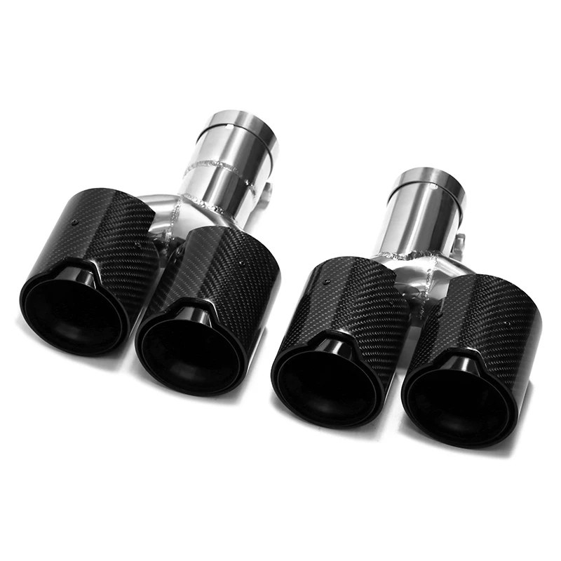 1Pair Quad Exhaust Tip For BMW G01 X3 G02 X4 30i 2.0T 2022+ Muffler Tip Carbon Fiber Tailpipe Nozzle Exhaust System