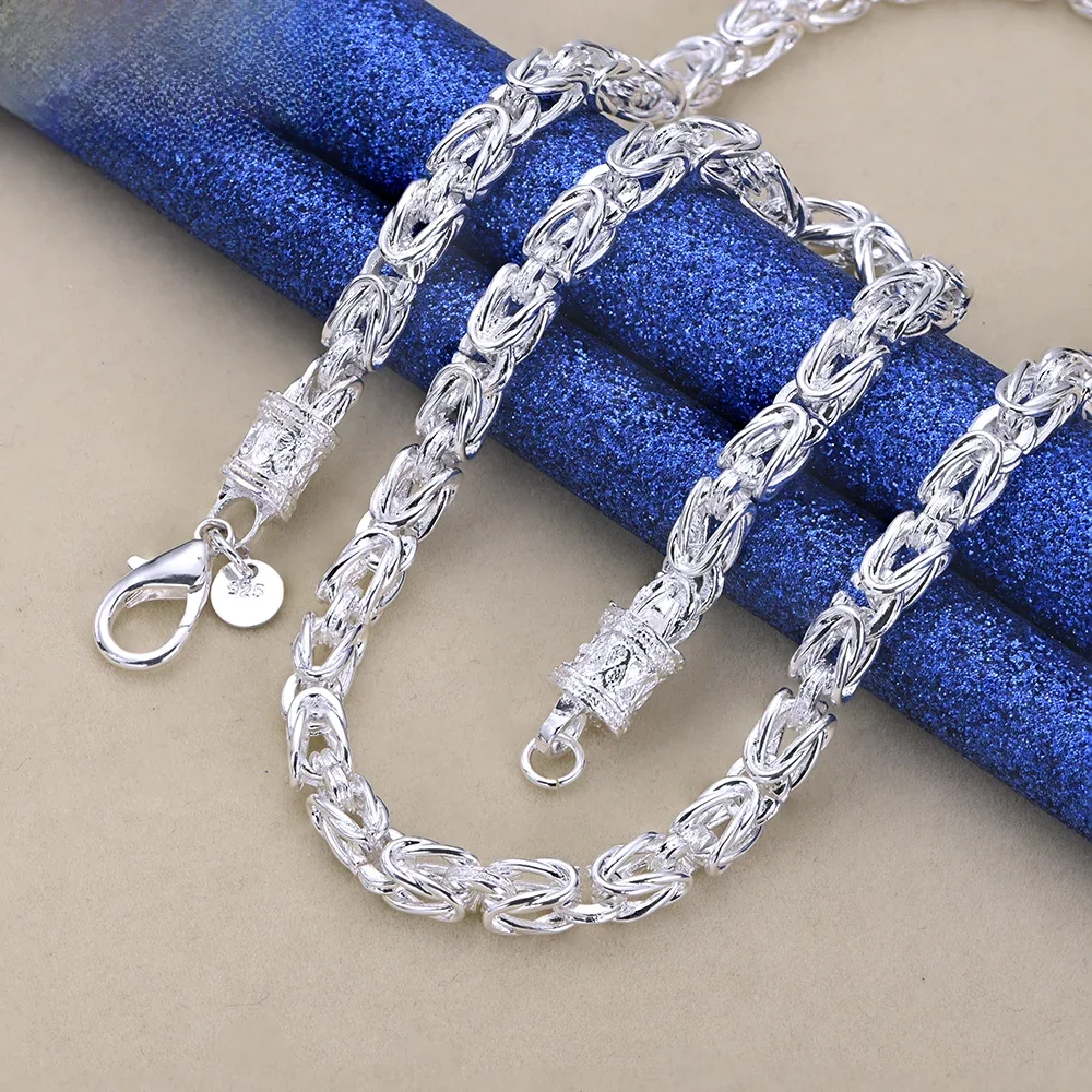 DOTEFFIL 925 Sterling Silver 20 Inch 5mm Faucet Chain Naszyjnik Dla Kobiet Mężczyzna Moda Ślub Zaręczyny Impreza Urok Biżuteria — zdjęcie 2