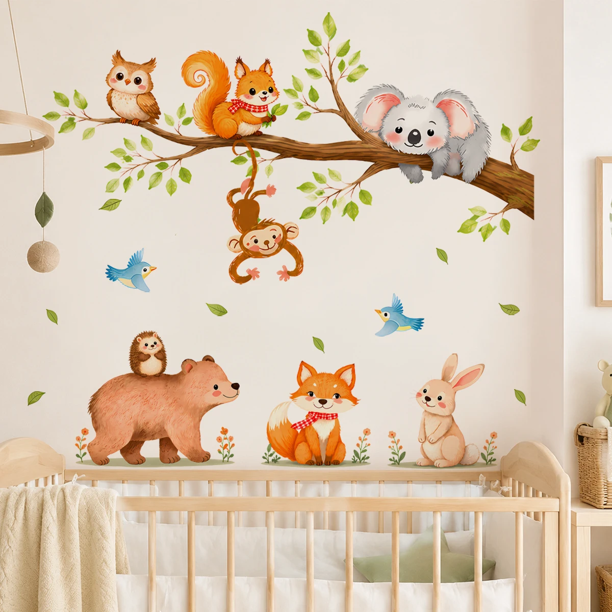 Baby Nursery Set Furniture - Woodland Animals Tree Branch Wall Stickers