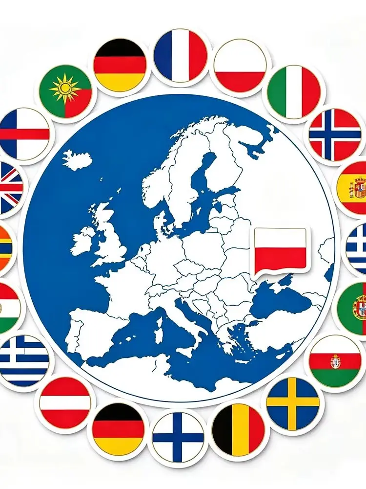 NEW Europe egygold Oscams Polska Clines Europe 4k colorful flags Slovakia Netherlands Germany Austria Outdoor ccam Europe flags — 2