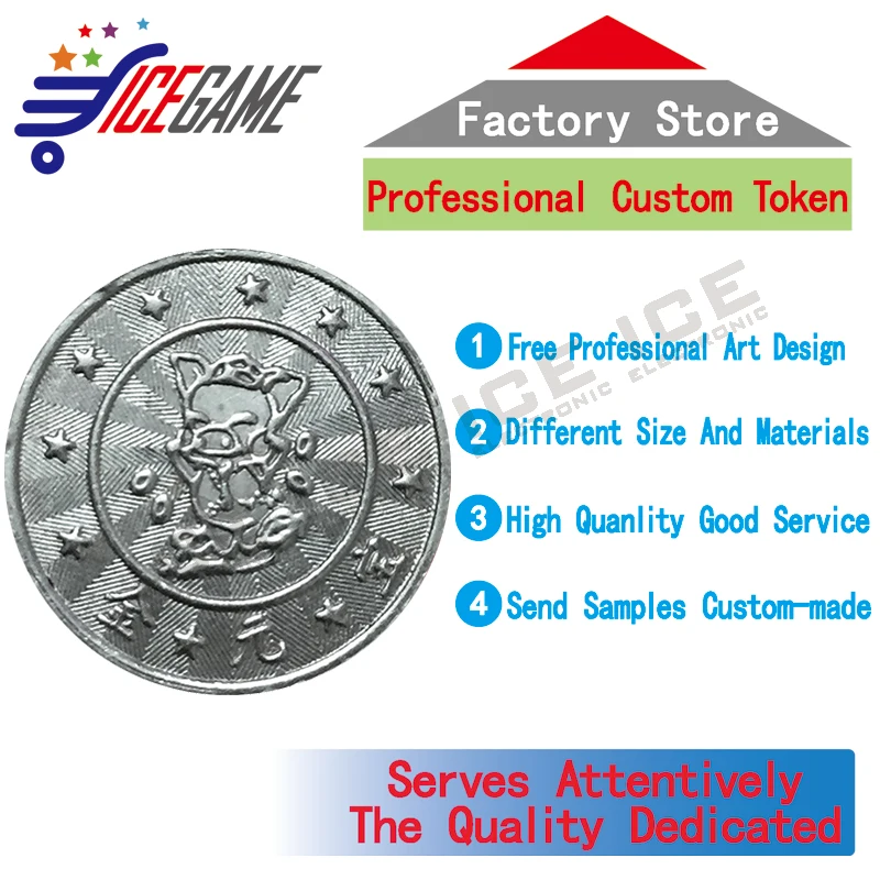 Wholesale Cheap  2 Sided Custom stainless Steel Token Arcade Tokens Coin  For  Vending Machine Coin