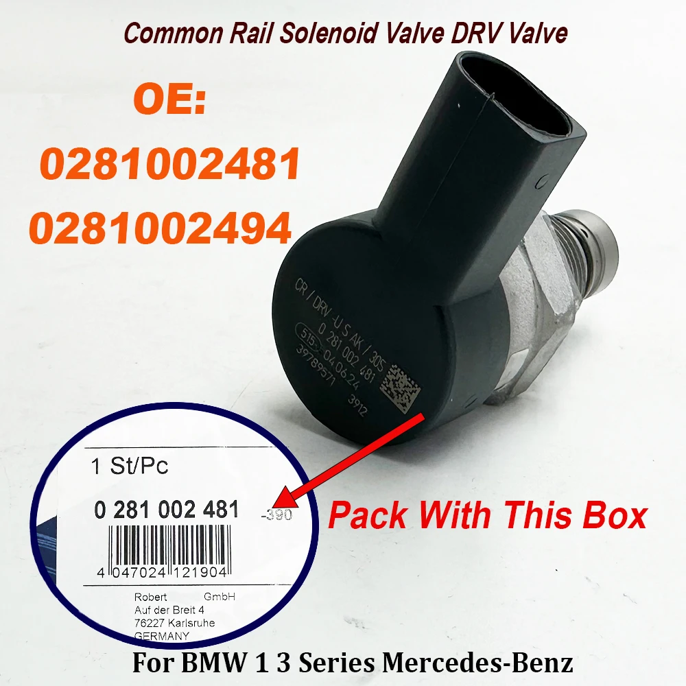 

0281002481 0281002494 Common Rail Solenoid Valve DRV Valve A6110780449 For B-MW 1 3 Series Mercedes-Benzz 281002481