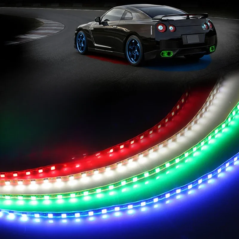 2X 45CM LED Strip Lights Light Bar 1210 Soft Led Car Accessorie Auto Atmosphere Decorative Lamp White Yellow Green Blue Red 12V