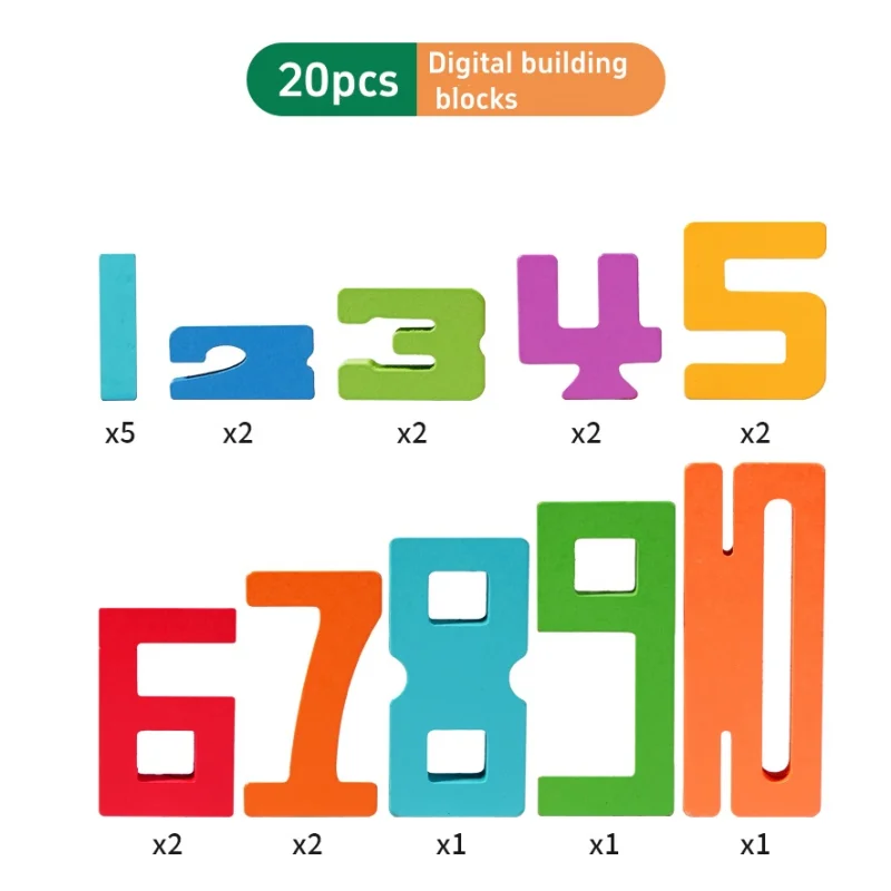 Jouets mathématiques Montessori, blocs de construction à empiler de chiffres en bois, jouet d'équilibre numérique, apprentissage préscolaire des nombres, cadeaux pour enfants