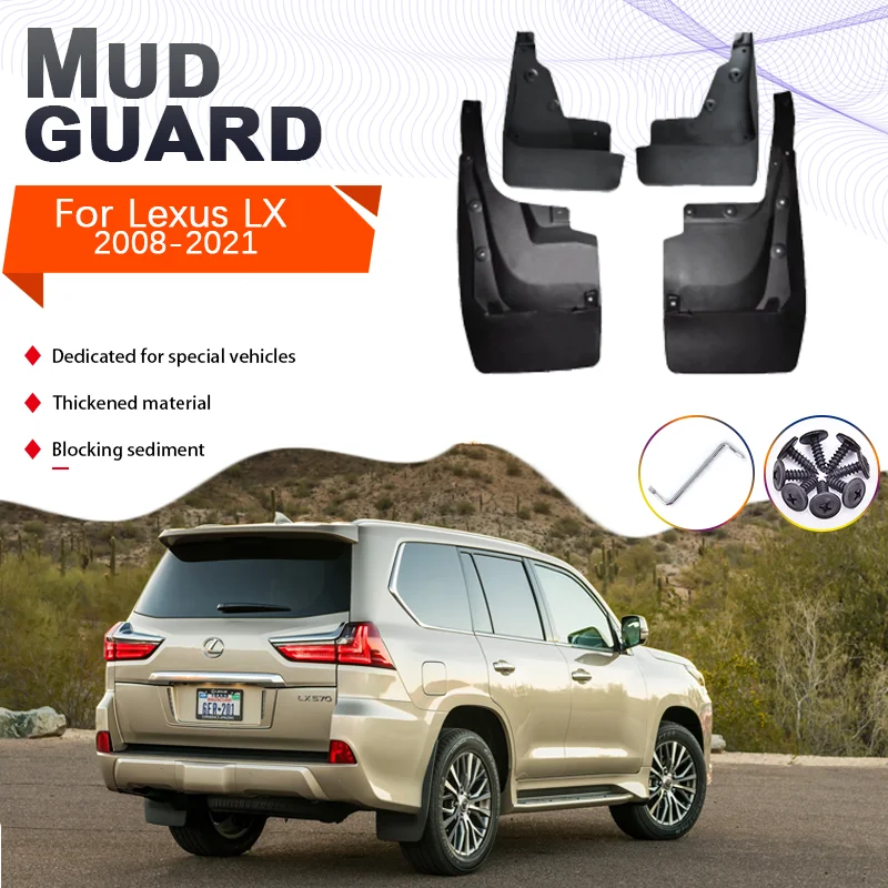 

4x for Lexus LX 570 Sport J200 2008~2021 2020 MudFlaps Splash Guards Fenders Front Rear Wheels Mud Flaps Car-styling Accessories