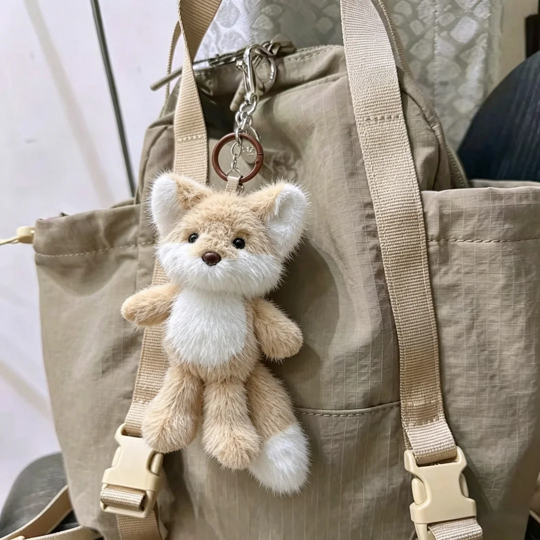 Kawaii Fuchs Plüsch-Schlüsselanhänger Flauschiger Tier-Taschenanhänger für Frauen Mädchen Niedliche Handtaschen-Dekoration Auto-Schlüsselring Geschenk 2026