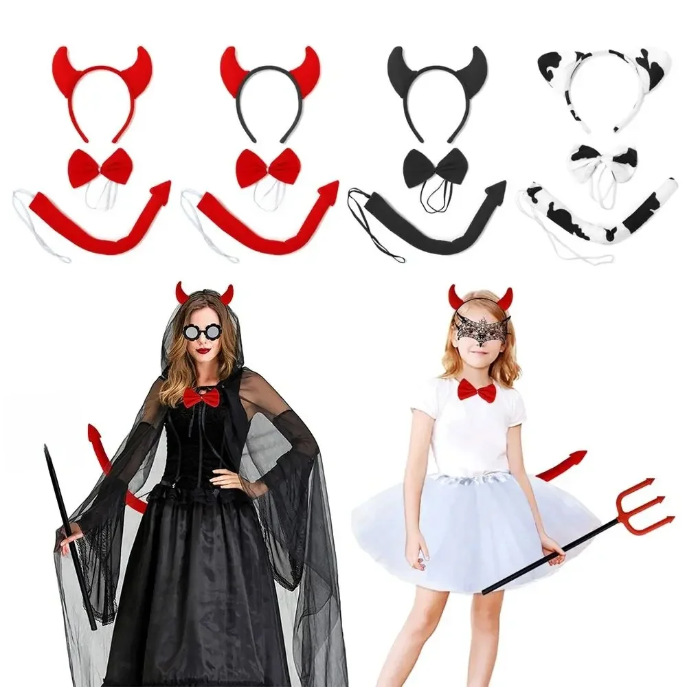 Muszka z ogonem, Demon Cosplay akcesoria do obręczy do włosów na imprezę karnawałową z motywem rekwizytu dekoracja kostiumowa śmieszne dekoracje na Halloween — zdjęcie 2
