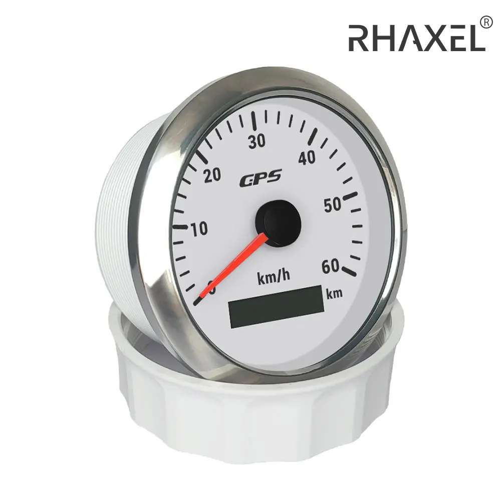 

RHAXEL Universal GPS Speedometer Gauge Meter 0-60KM/H 0-120KM/H 0-80MPH 0-200MPH with Backlight for Truck Car Yachts 85mm