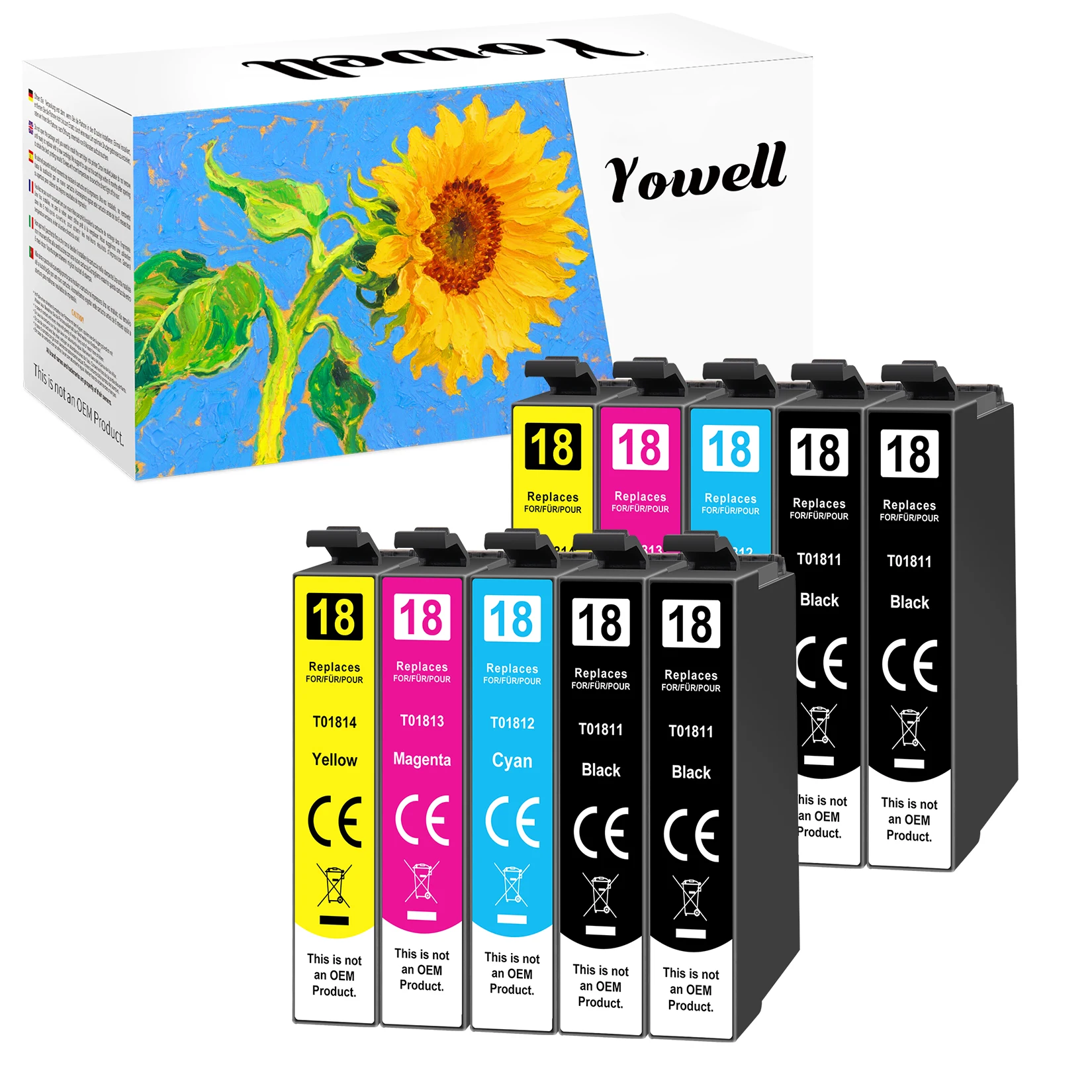 Yowell T181X T1811 T1812 T1813 T1814 Kompatible Tintenpatronen Kompatibel mit XP-102 XP-202 XP-205 XP-212 XP-215 XP-225