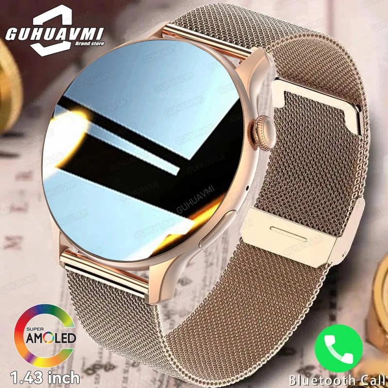 Women Smartwatch Amoled Bluetooth Call NFC Sport Lady Watch IP68 Waterproof SmartWatch 2024New GT/4 Mini Bracelet For IOS HUAWEI