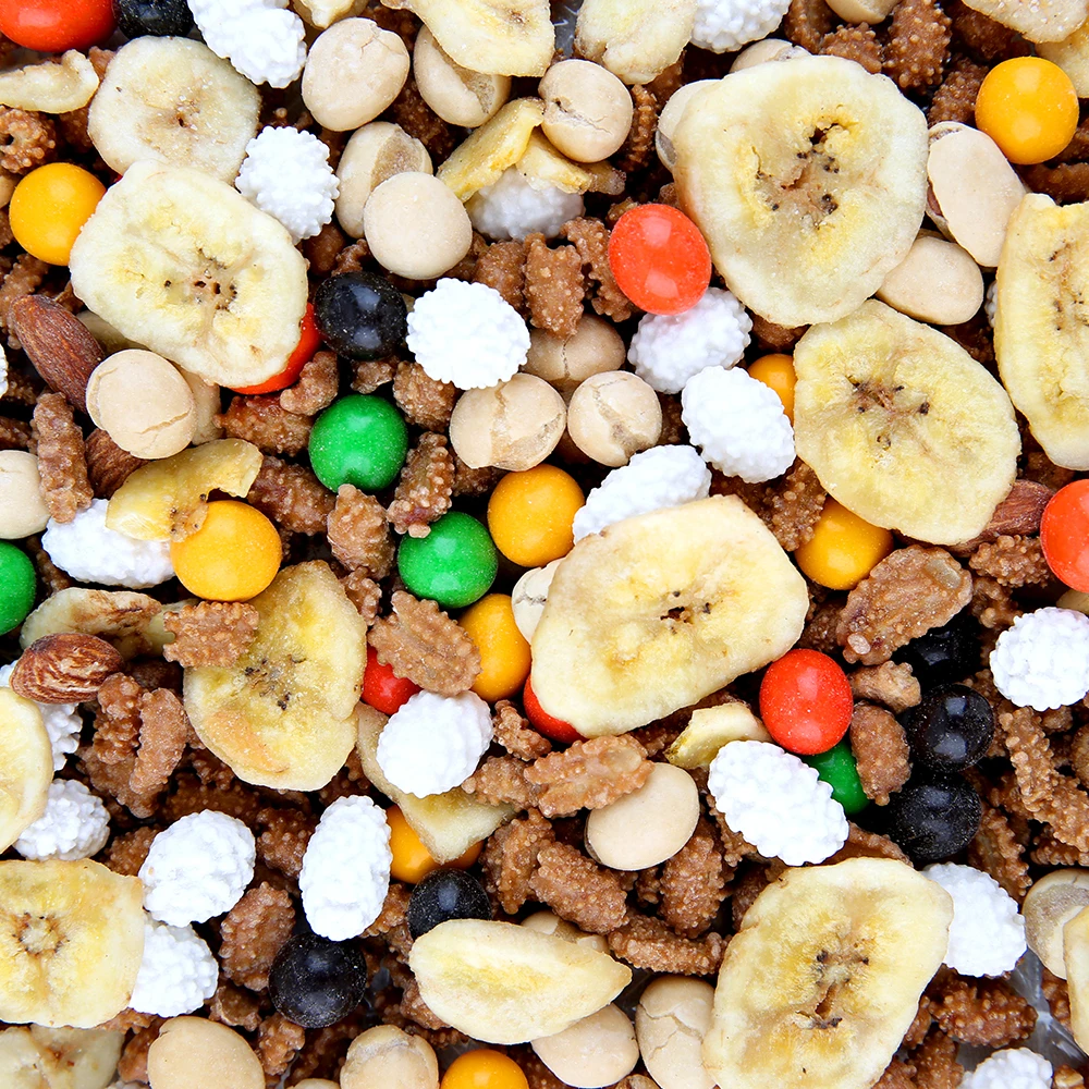 مزيج الجوز وجبة خفيفة 500 جرام المكسرات اللوز القهوة الفول السوداني رقائق الموز كرات الشوكولاته سعة كبيرة الطراز القديم وجبة خفيفة للأطفال