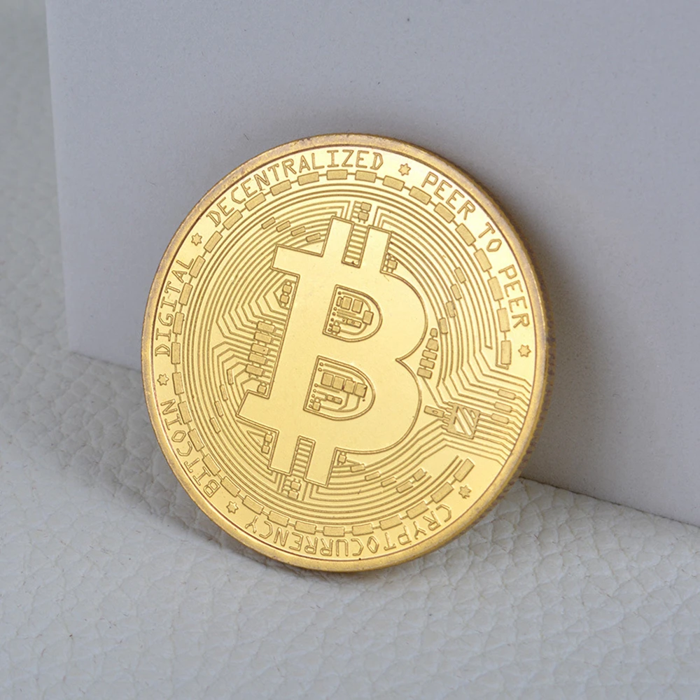 Bitcoin Coin Souvenir (10-Pack), Physical Bitcoin-Collection, Gold Crypto-Coin Commemoration, Decor Props Small  Gift