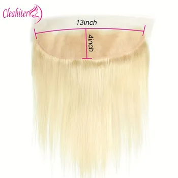 8-18 Inch 613 Honey Blonde Straight Human Hair 13x4 Lace Frontal Pre-Plucked Indian Virgin Hair Transparent Swiss Lace