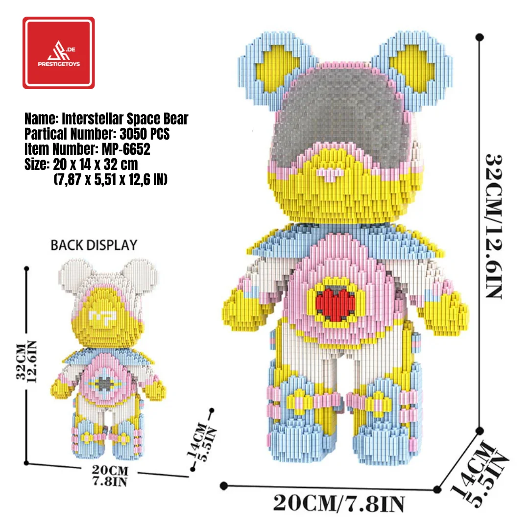32 cm - 3D half-gedissekte anatomische berenfiguur - abstracte vloeistofpatronen designertoy, esthetische kamerdecoratie, premium doosverpakt doe-het-zelf montagemodel (verzending vanuit Duitsland)