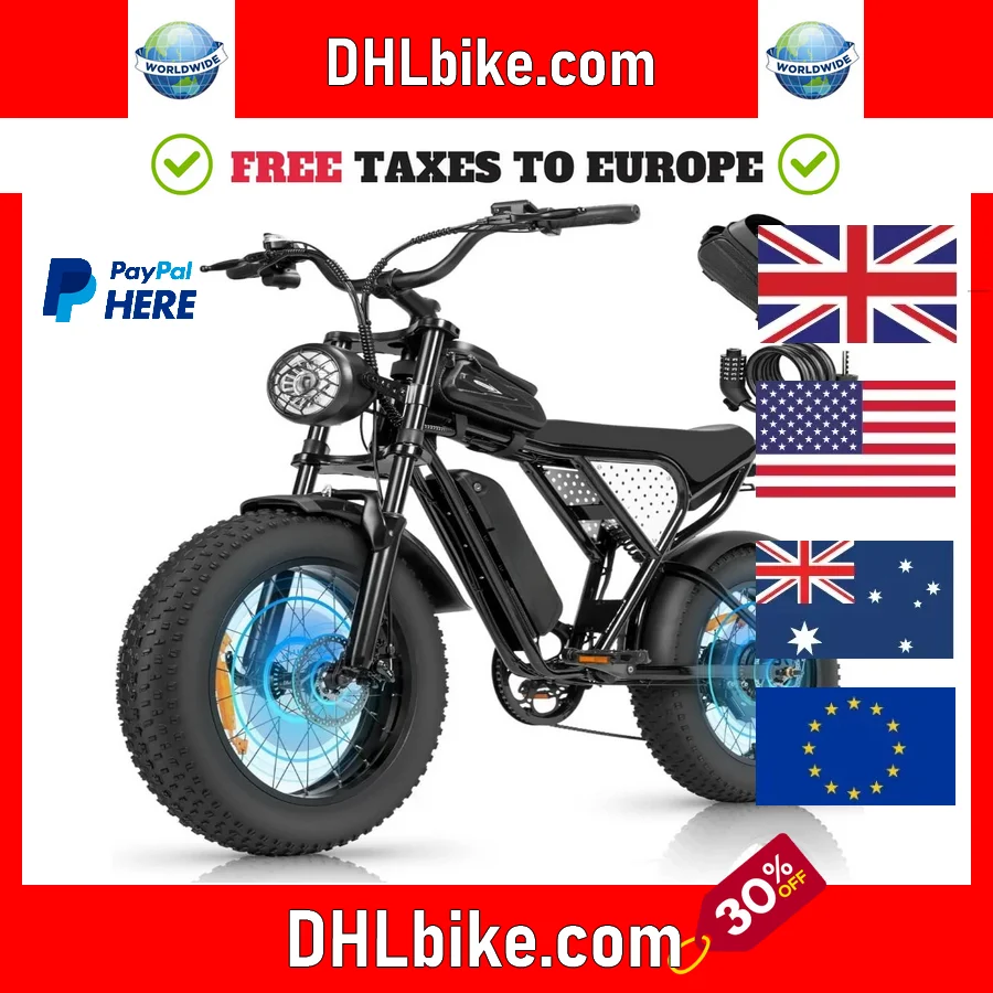 2025 Electric Bike, 25/30/35MPH Dirt Bike, 48V 15/20AH,52V 40AH Removable Battery, Max 50-180Miles Motorcycle, 20