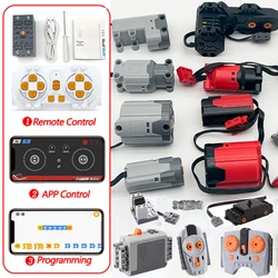 Technical Motor Power Functions Parts IR Speed APP Remote Control Battery Box Servo Light Receiver PF Car Building Blocks Bricks