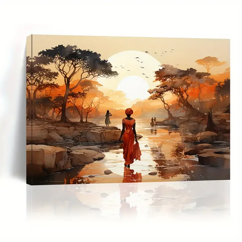 Hang African American Journey Canvas Art - Wooden Framed Wall Decor For Living Room & Bedroom, Perfect Home Decoration Or Festiv