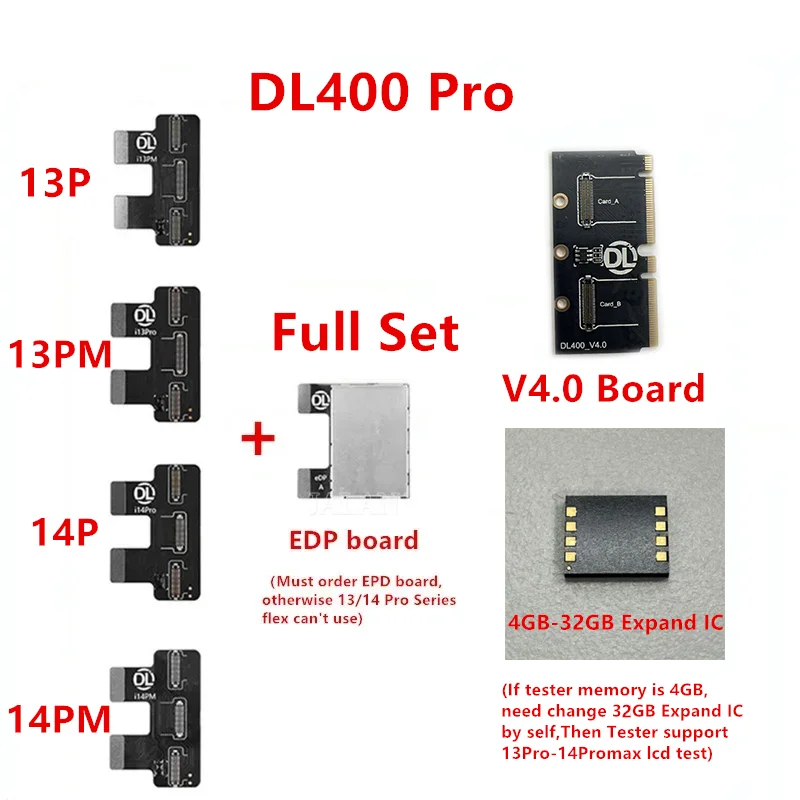 DL400 Pro 32GB Expand IC Upgrade Support For iPhone X-16 Pro/13Promax/14Pro/15 Pro Max LCD Screen For iPAD MINI 4/5 Test Repair