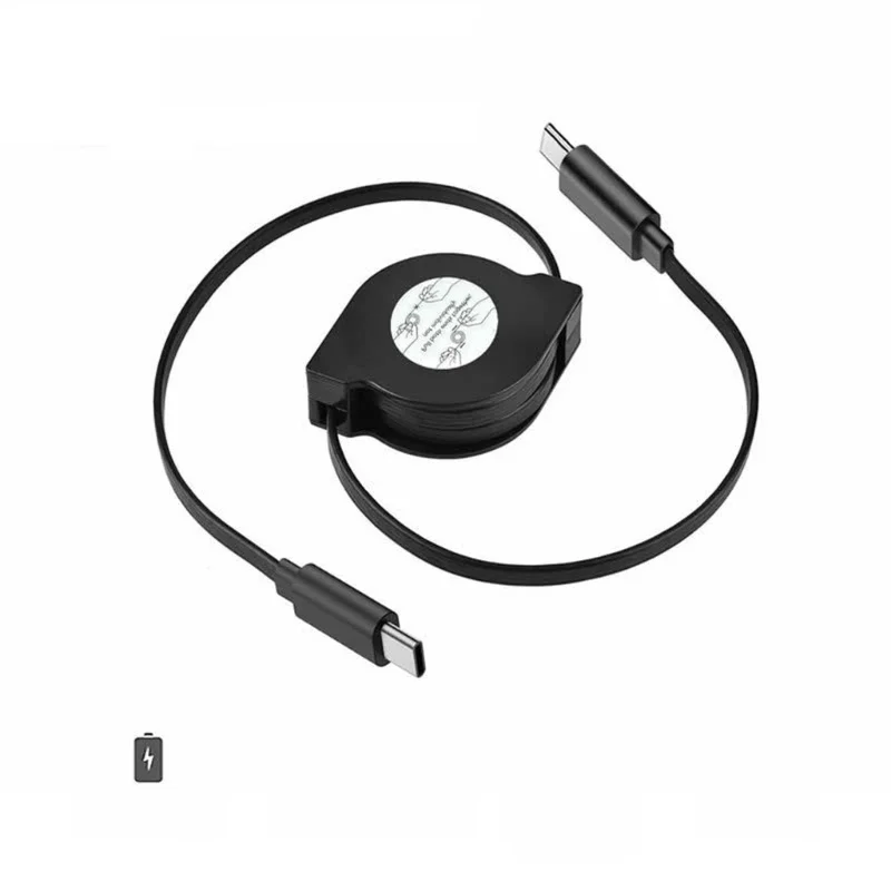2 w 1 60W podwójny kabel do ładowarki typu C uniwersalny teleskopowy kabel USB C do szybkiej ładowarki chowane kable ładujące do — zdjęcie 2