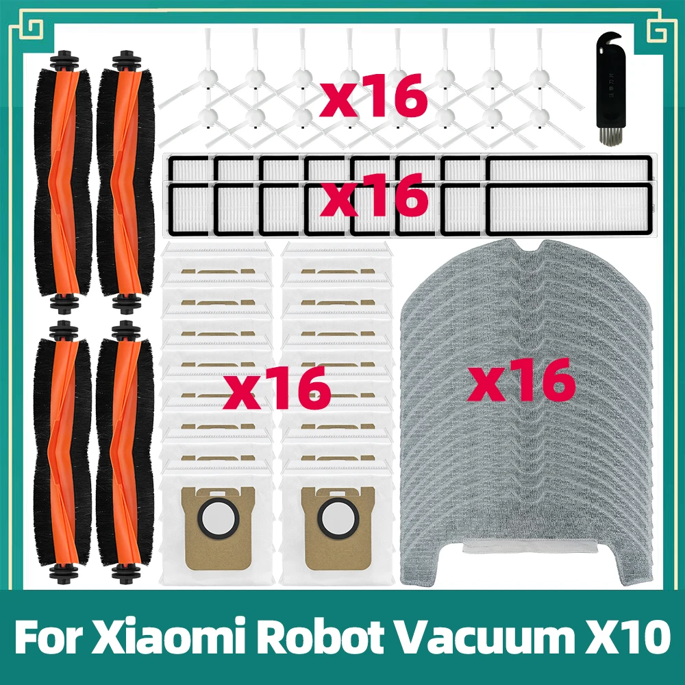 

Replacement Accessories For Xiaomi Robot Vacuum X10 Vacuum Cleaner Parts Main Side Brush Hepa Filter Mop Cloth Dust Bag
