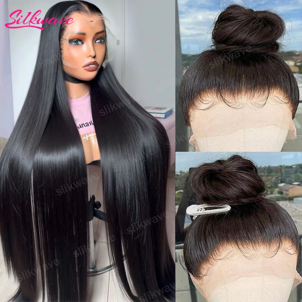 

Синтетический парик Silkwave 360 Lace Wig с невидимой завязкой, 30 дюймов, прямые волосы, 5x5, предварительно вырезанный, готовый к носке, 13x6, с кружевной передней частью, черный