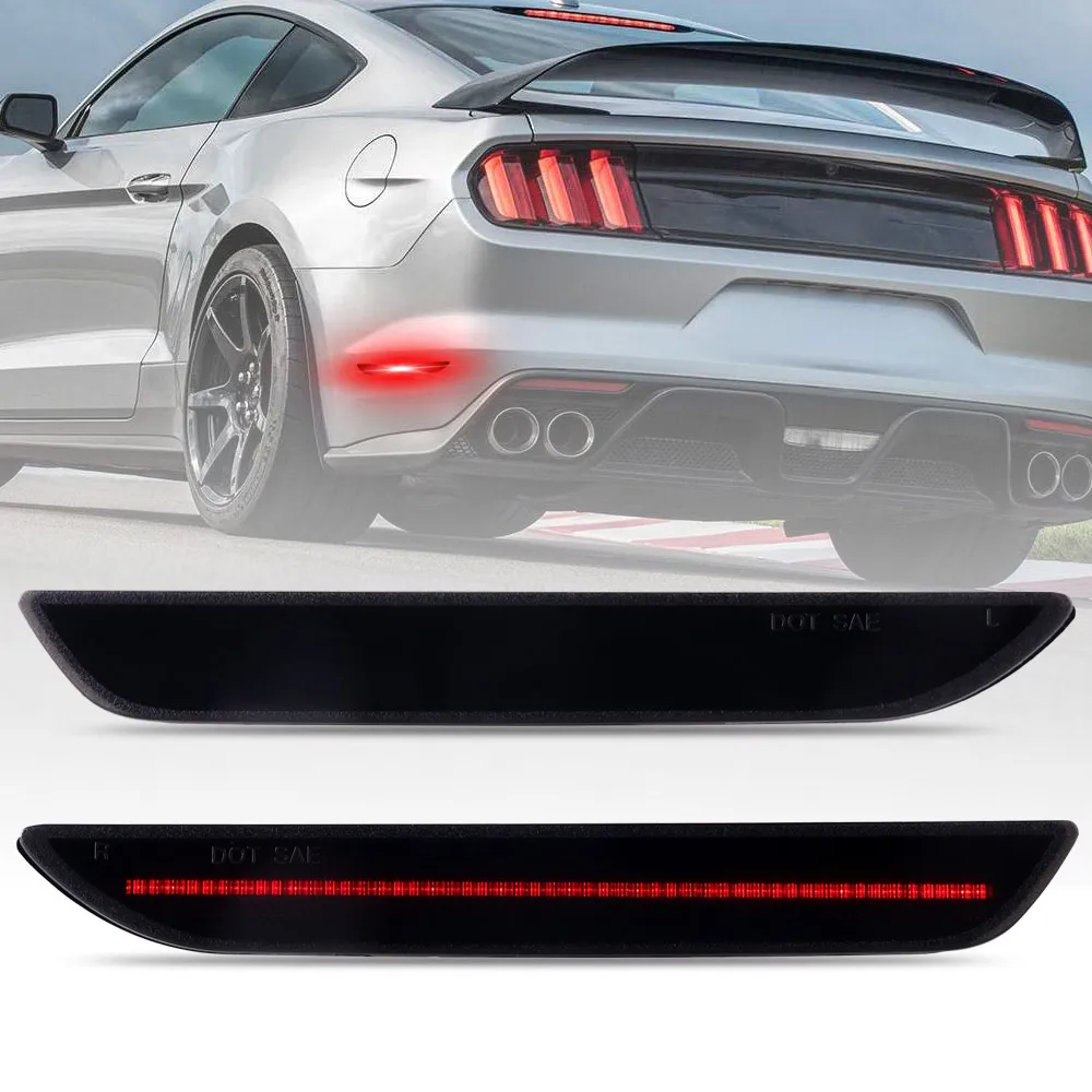 2PCSLED Bumper Lights Side Marker Lights Car Accessories For Ford Mustang 2015-2022 Lighting Smoke Lens Daytime Running Lights