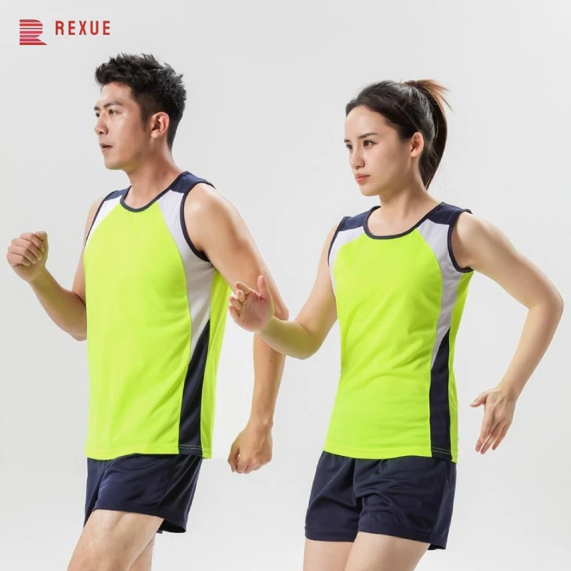 Sleeveless Running Set Men Women Marathon Track And Field Clothes Jogging Single+Shorts Set Professional Athletics Exercise Suit