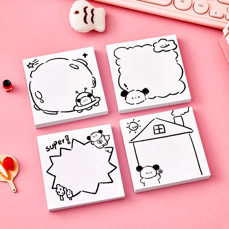 50 sheets Creative Cartoon Folder Sticky Notes Offices Accessories Index Stickers Stationery Journaling Supplies Kawaii