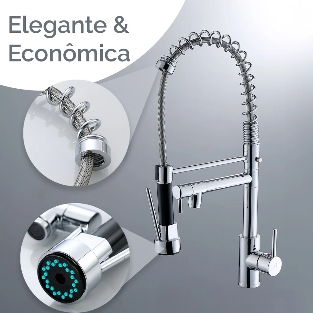 Torneira Cozinha Gourmet Monocomando com pulverizador removibel de Mesa /Em paredes #4