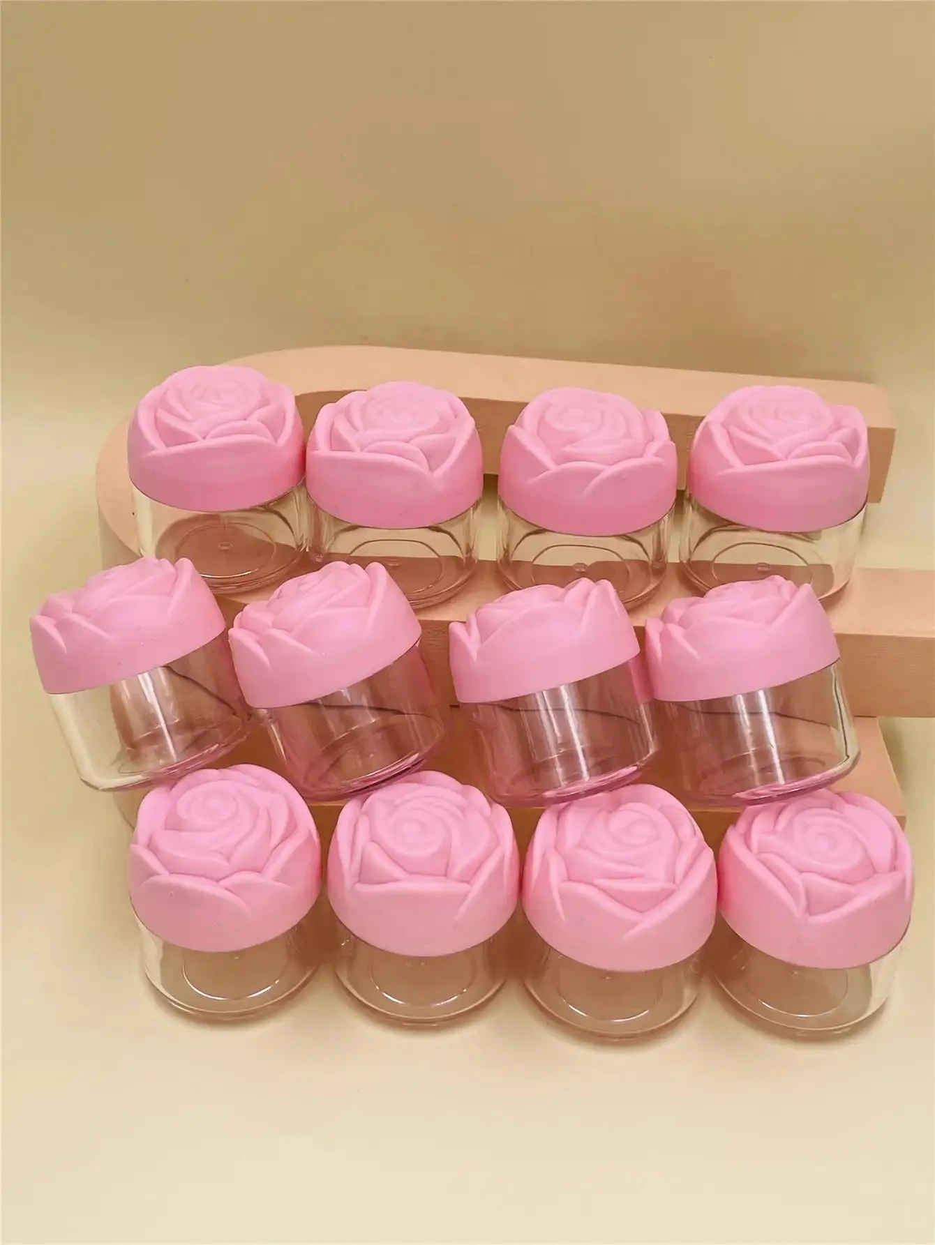 Bouteille d'échantillon de crème à motif de Rose de 20ml, récipient de bonbons de taille de voyage, ensemble de conteneurs de séparation portables pour médicaments de fête de mariage