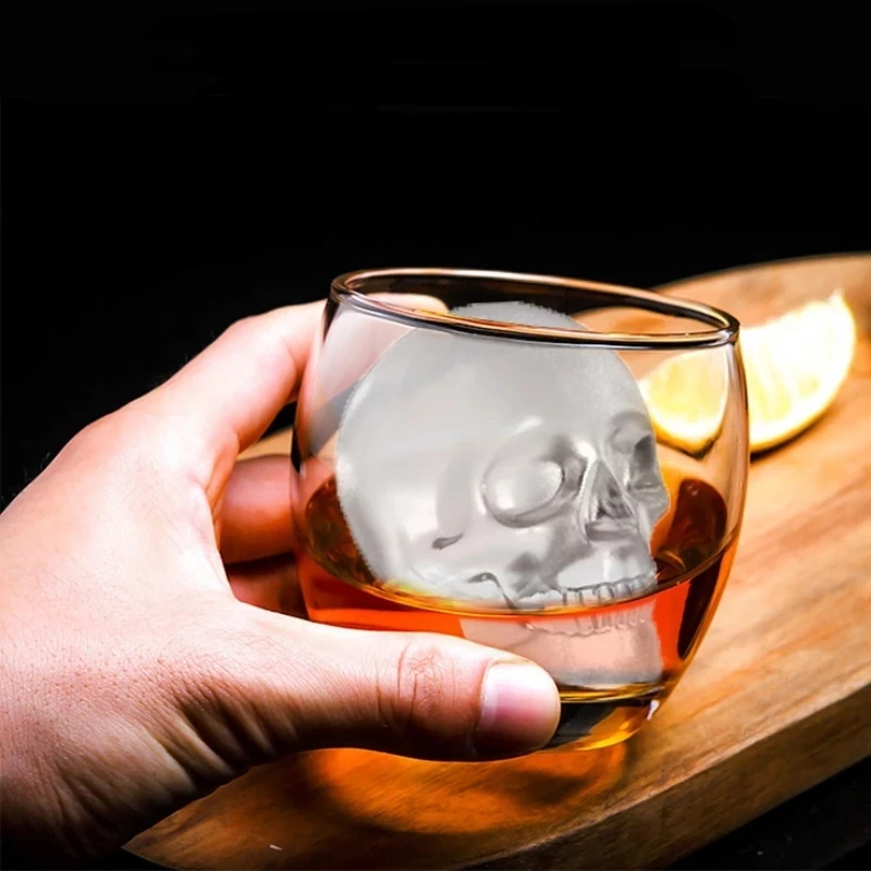 3D Skull 10 Grids Ice Cube Tray Silicone Molds Ice Cream Machines DIY Whiskey Wine Cocktail Kitchen Ice Ball Maker Accessories