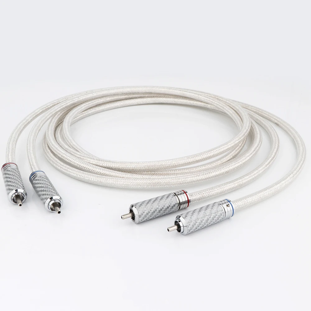 Núcleo plateado de cobre OCC de alta gama QED Signature 4N con conectores RCA chapados en rodio