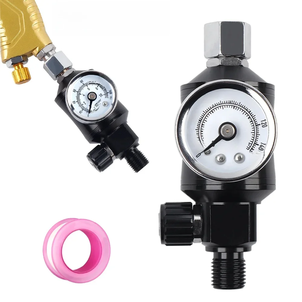 Valve de pression de pistolet de pulvérisation 2 en 1, régulateur de pression d'air de filtre à huile et à eau intégré, filetage 1/4 NPT, accessoires d'outils pneumatiques de pistolet de pulvérisation
