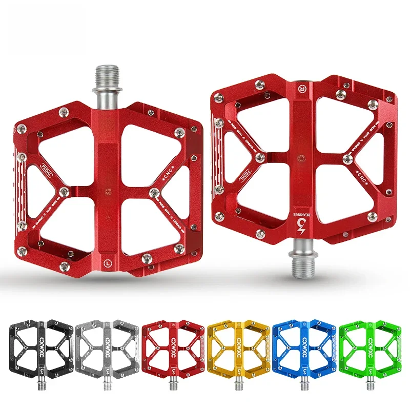 AliExpress CXWXC Flat Bicycle Pedals 3 Bearing Aluminum Bicycle Anti-skid Nail  Footrest  MTB Wide Foot Tread Pedals Bicicleta Accessories